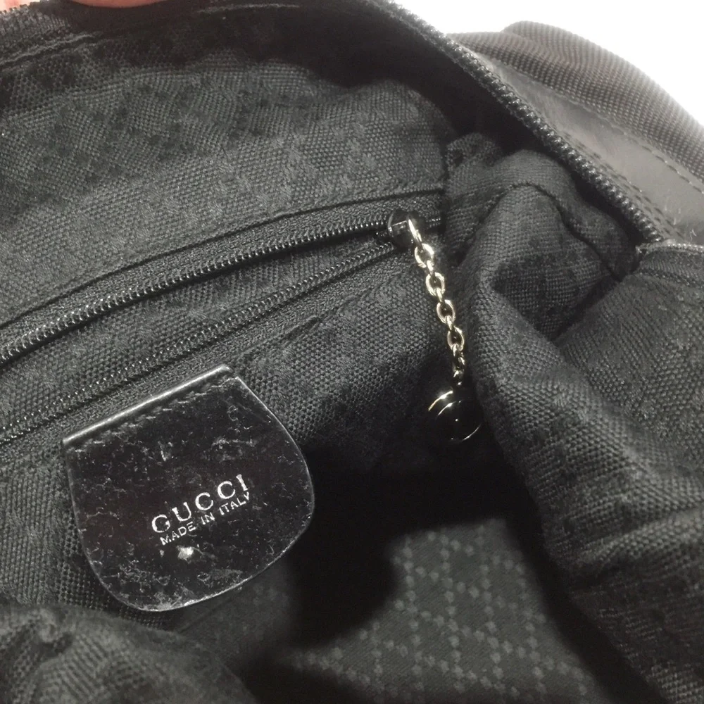 vintage gucci nylon, leather, and bamboo hobo - Picture 10 of 12